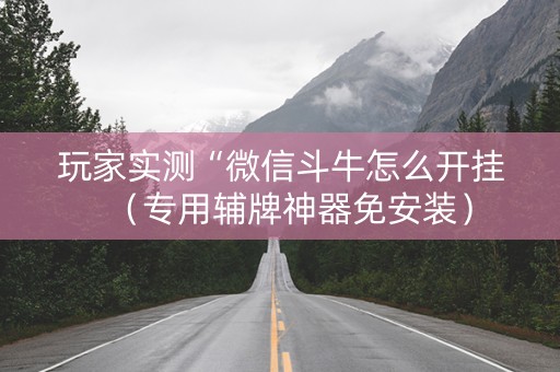 玩家实测“微信斗牛怎么开挂（专用辅牌神器免安装）