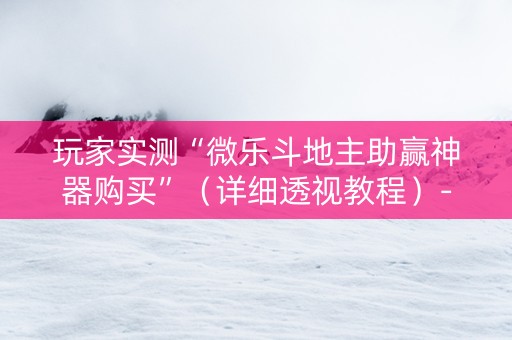 玩家实测“微乐斗地主助赢神器购买”（详细透视教程）-哔哩哔哩