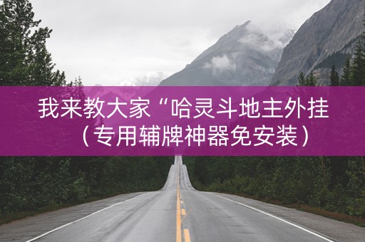 我来教大家“哈灵斗地主外挂（专用辅牌神器免安装）