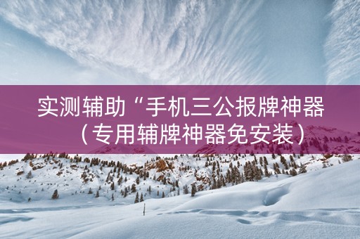 实测辅助“手机三公报牌神器（专用辅牌神器免安装）