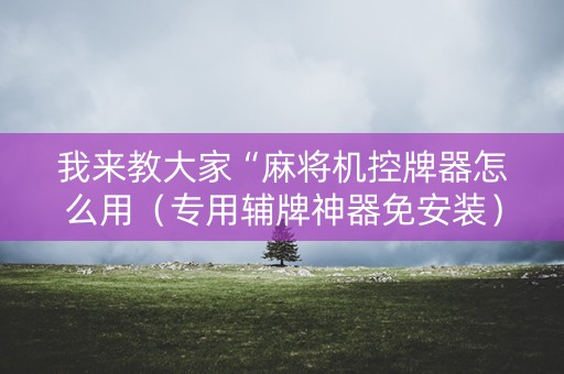 我来教大家“麻将机控牌器怎么用（专用辅牌神器免安装）