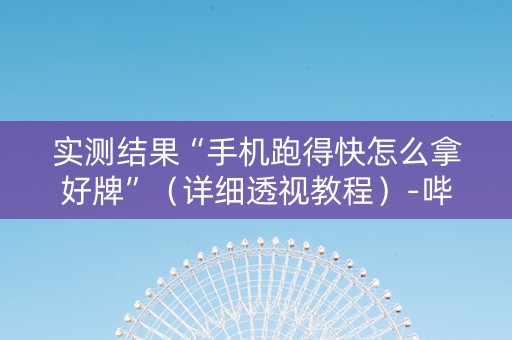 实测结果“手机跑得快怎么拿好牌”（详细透视教程）-哔哩哔哩