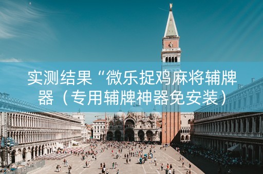 实测结果“微乐捉鸡麻将辅牌器（专用辅牌神器免安装）