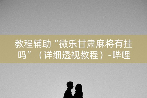 教程辅助“微乐甘肃麻将有挂吗”（详细透视教程）-哔哩哔哩
