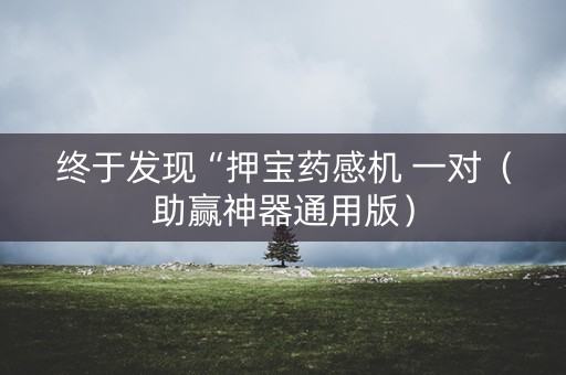 终于发现“押宝药感机 一对（助赢神器通用版）