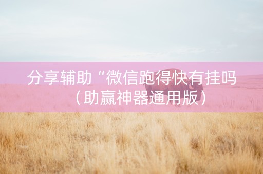 分享辅助“微信跑得快有挂吗（助赢神器通用版）