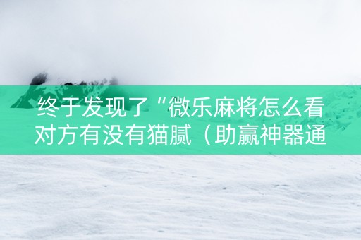终于发现了“微乐麻将怎么看对方有没有猫腻（助赢神器通用版）