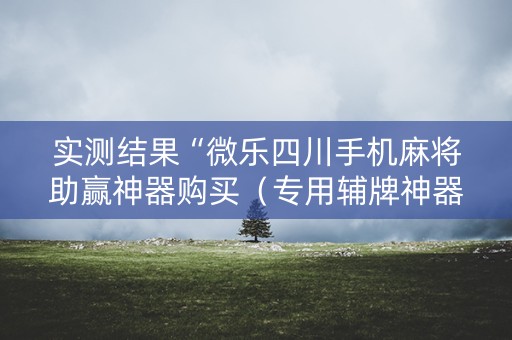 实测结果“微乐四川手机麻将助赢神器购买（专用辅牌神器免安装）