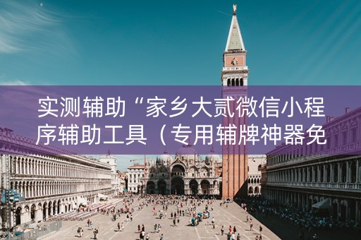 实测辅助“家乡大贰微信小程序辅助工具（专用辅牌神器免安装）
