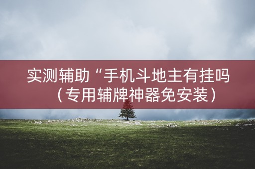 实测辅助“手机斗地主有挂吗（专用辅牌神器免安装）