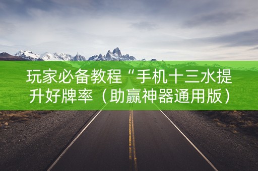 玩家必备教程“手机十三水提升好牌率（助赢神器通用版）