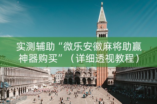 实测辅助“微乐安徽麻将助赢神器购买”（详细透视教程）-哔哩哔哩