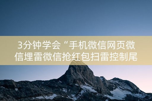 3分钟学会“手机微信网页微信埋雷微信抢红包扫雷控制尾数”（详细透视教程）-哔哩哔哩
