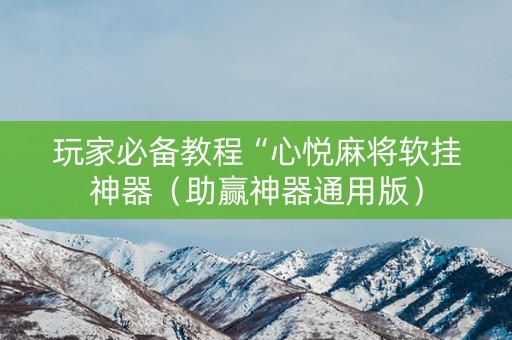 玩家必备教程“心悦麻将软挂神器（助赢神器通用版）