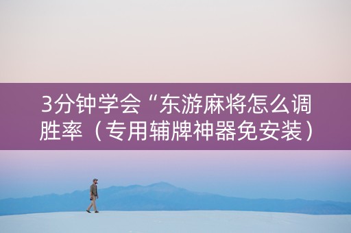 3分钟学会“东游麻将怎么调胜率（专用辅牌神器免安装）