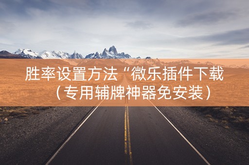 胜率设置方法“微乐插件下载（专用辅牌神器免安装）
