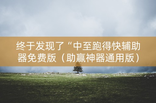 终于发现了“中至跑得快辅助器免费版（助赢神器通用版）