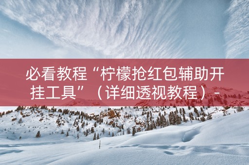 必看教程“柠檬抢红包辅助开挂工具”（详细透视教程）-哔哩哔哩