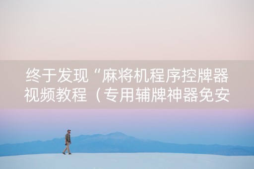 终于发现“麻将机程序控牌器视频教程（专用辅牌神器免安装）