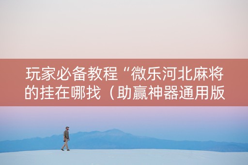 玩家必备教程“微乐河北麻将的挂在哪找（助赢神器通用版）