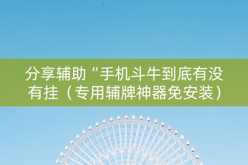 分享辅助“手机斗牛到底有没有挂（专用辅牌神器免安装）