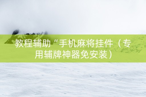 教程辅助“手机麻将挂件（专用辅牌神器免安装）
