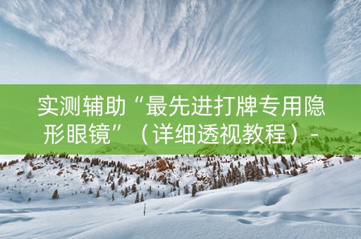 实测辅助“最先进打牌专用隐形眼镜”（详细透视教程）-哔哩哔哩