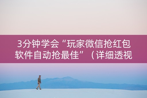 3分钟学会“玩家微信抢红包软件自动抢最佳”（详细透视教程）-哔哩哔哩