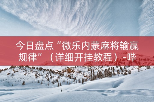 今日盘点“微乐内蒙麻将输赢规律”（详细开挂教程）-哔哩哔哩