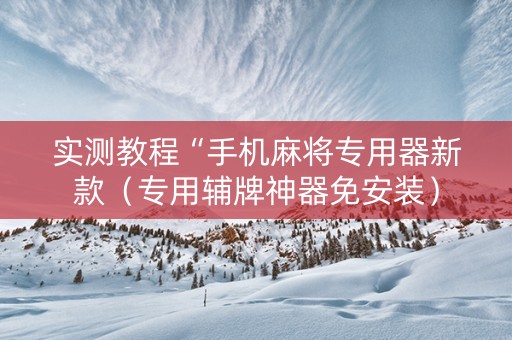 实测教程“手机麻将专用器新款（专用辅牌神器免安装）