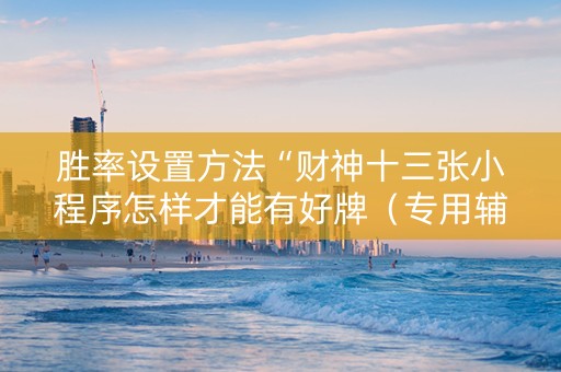 胜率设置方法“财神十三张小程序怎样才能有好牌（专用辅牌神器免安装）
