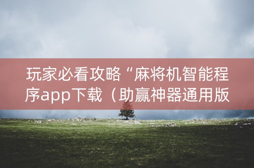 玩家必看攻略“麻将机智能程序app下载（助赢神器通用版）