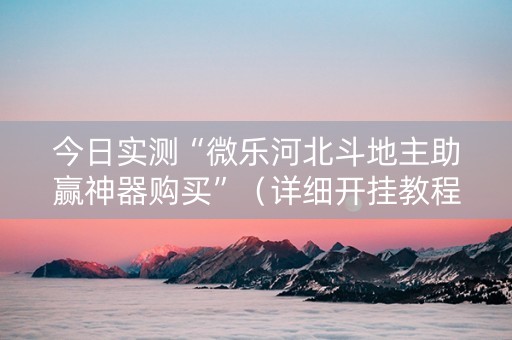 今日实测“微乐河北斗地主助赢神器购买”（详细开挂教程）-哔哩哔哩