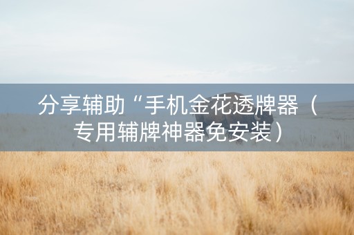 分享辅助“手机金花透牌器（专用辅牌神器免安装）