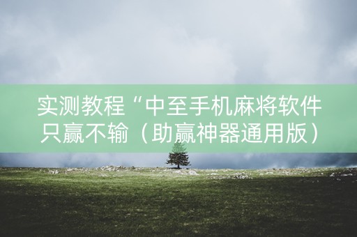 实测教程“中至手机麻将软件只赢不输（助赢神器通用版）