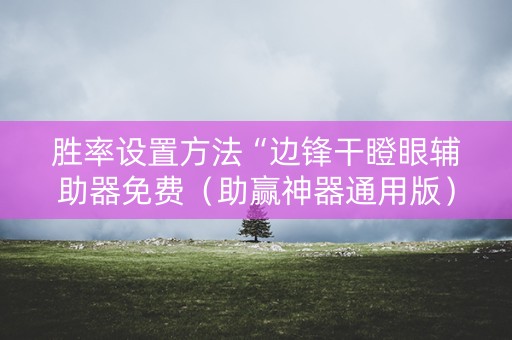 胜率设置方法“边锋干瞪眼辅助器免费（助赢神器通用版）
