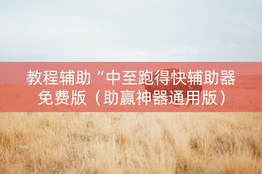 教程辅助“中至跑得快辅助器免费版（助赢神器通用版）