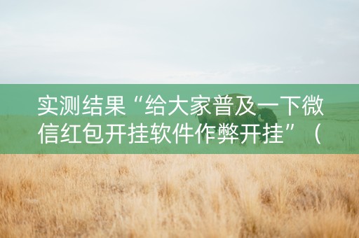 实测结果“给大家普及一下微信红包开挂软件作弊开挂”（详细透视教程）-哔哩哔哩