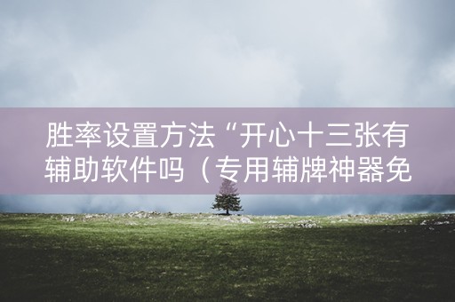胜率设置方法“开心十三张有辅助软件吗（专用辅牌神器免安装）