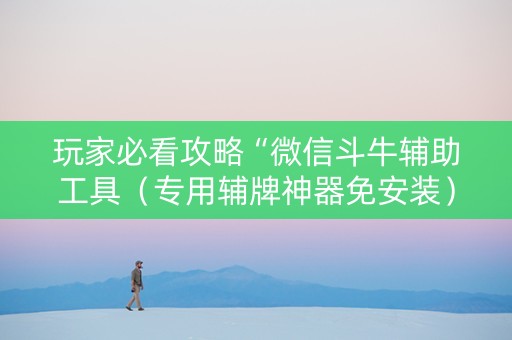 玩家必看攻略“微信斗牛辅助工具（专用辅牌神器免安装）