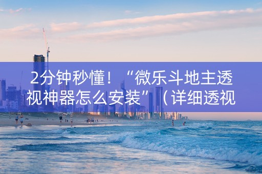 2分钟秒懂！“微乐斗地主透视神器怎么安装”（详细透视教程）-哔哩哔哩
