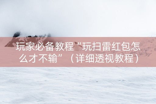 玩家必备教程“玩扫雷红包怎么才不输”（详细透视教程）-哔哩哔哩