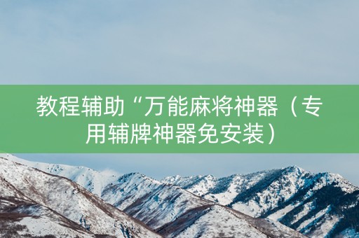 教程辅助“万能麻将神器（专用辅牌神器免安装）