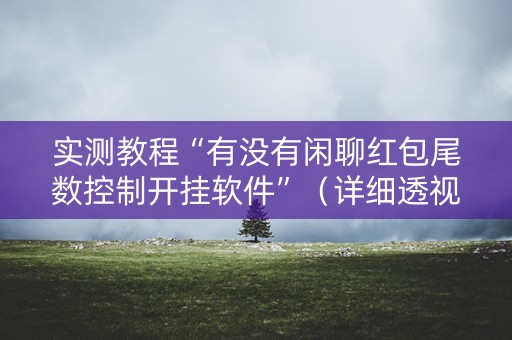 实测教程“有没有闲聊红包尾数控制开挂软件”（详细透视教程）-哔哩哔哩