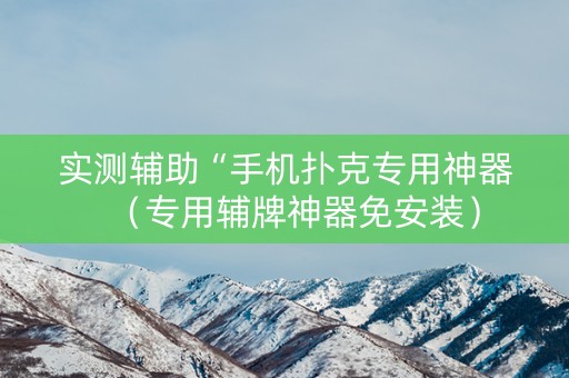 实测辅助“手机扑克专用神器（专用辅牌神器免安装）