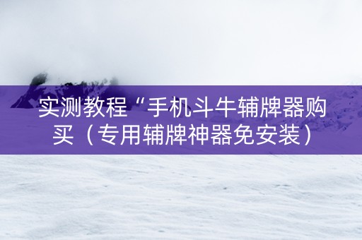 实测教程“手机斗牛辅牌器购买（专用辅牌神器免安装）