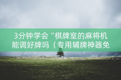 3分钟学会“棋牌室的麻将机能调好牌吗（专用辅牌神器免安装）