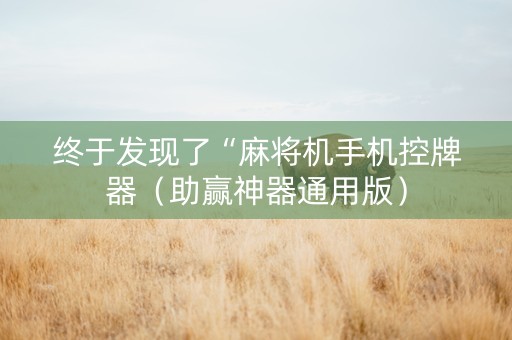 终于发现了“麻将机手机控牌器（助赢神器通用版）