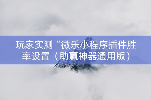 玩家实测“微乐小程序插件胜率设置（助赢神器通用版）