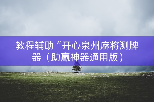 教程辅助“开心泉州麻将测牌器（助赢神器通用版）